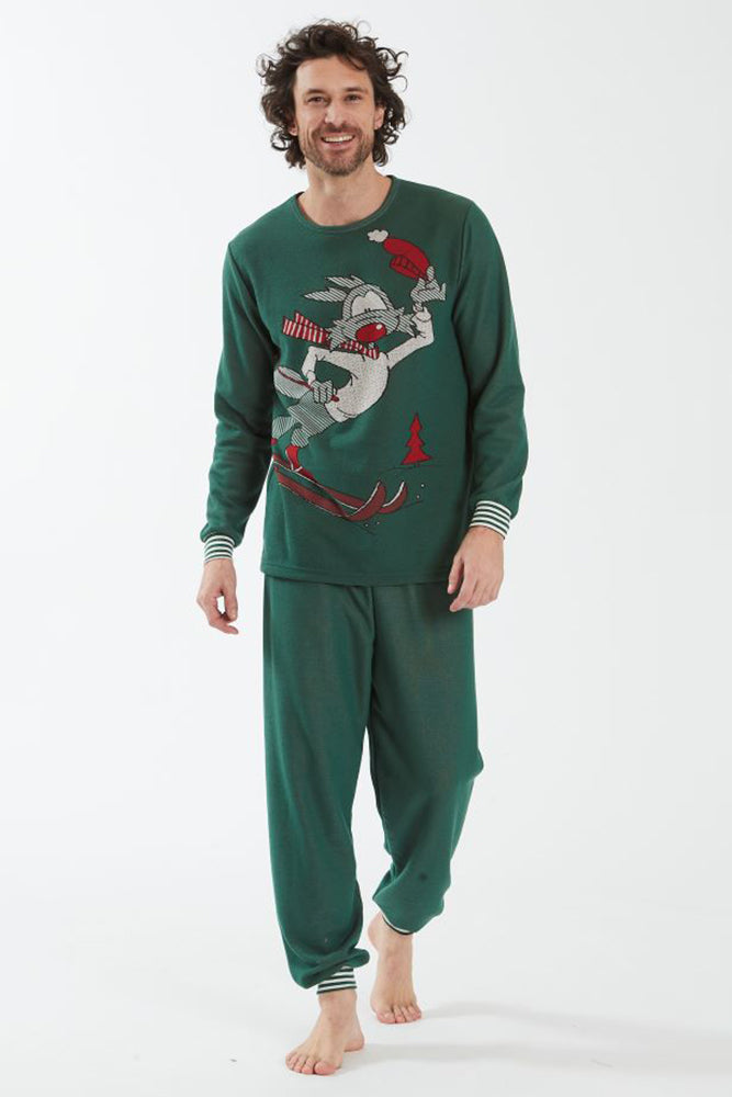 PIGIAMA UOMO VERDE 6193 VERDE HAPPY PEOPLE